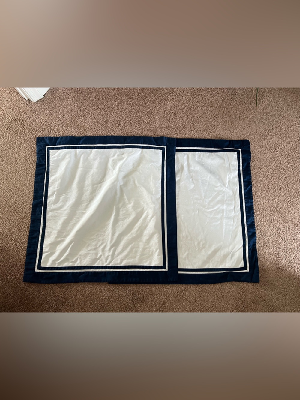 Ralph Lauren White Navy blue pillow sham